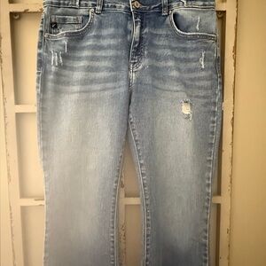 KanCan High Rise Double Button Wide Hem Flare Jean Size 29